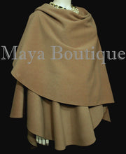 Moca Cape Ruana Wrap Coat Cashmere Wool Blend by Maya Boutique Made in USA