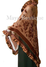 Copper Shawl Scarf Wrap Silk Burnout Velvet Triangle Ruffles Maya Matazaro