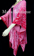 Pink Ombre Camellia Burnout Velvet Caftan Kimono Duster Hand Dyed Maya Matazaro