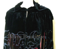 Opera Cape Coat Silk Burnout Velvet Art Nouveau Hooded Lined Maya Cloak