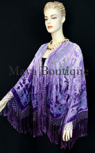 Wearable Art Purple Lavender Velvet Kimono Jacket Hand Dyed Short Maya Matazaro