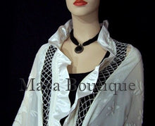 Ivory Shawl Scarf Wrap Silk Beaded Burnout Velvet Triangle Ruffles Maya Matazaro