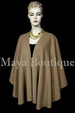 Moca Cape Ruana Wrap Coat Cashmere Wool Blend by Maya Boutique Made in USA