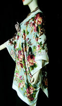 Caftan Kimono Duster Silk Burnout Velvet White Multi Gypsy Rose Maya Matazaro