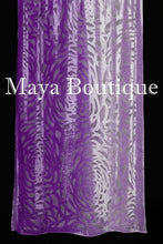 Maya Matazaro Hand Dyed Violet Ombre Camellia Shawl Wrap Scarf Burnout Velvet