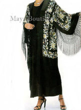 Embroidered Flamenco Silk Opera Coat Kimono Jacket Floral Birds Maya Matazaro