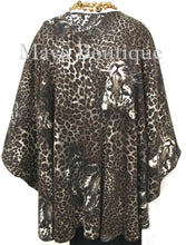 Reversible Wool Cashmere Cape Ruana Coat Animal Print  Solid Brown Maya Matazaro