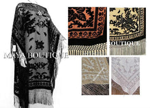 Silk Burnout Velvet Caftan Dress Duster Kimono Black Fringes Maya Dress