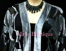 Silk Burnout Velvet Jacket Kimono Short Silver Black No Fringe Maya Matazaro