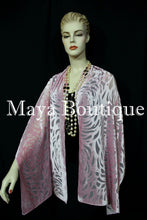 Maya Matazaro Rose Quartz Camellia Shawl Wrap Scarf Burnout Velvet Elegant!
