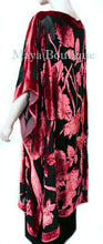 Caftan Dress Kimono Silk Burnout Velvet Red Black Hand Dyed Maya Matazaro