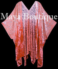 Orange Ombre Camellia Burnout Velvet Caftan Kimono Jacket Hand Dye Maya Clothing