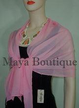 Silk Chiffon Wrap Shawl Scarf Hand Dyed Baby Pink Maya Matazaro