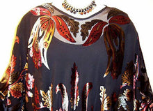 Maya Matazaro Silk Poncho Shawl Top Bohemian Burnout Velvet Made in USA