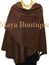 Expresso Brown Cape Ruana Wrap Coat Cashmere Wool Blend Maya Matazaro USA Made