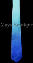 Silk Neck Tie Hand Dyed Blue Turquoise Ombre Maya Matazaro - Art to wear