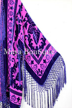 Fringe Jacket Kimono Duster Bolero Silk Burnout Velvet Pink Purple Short Maya