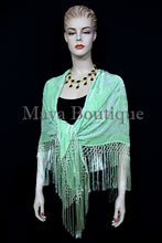 Piano Shawl Wrap Scarf Silk Burnout Velvet Mint Color Hand Dyed Maya Matazaro