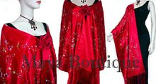 Huge Embroidered Silk Wrap Opera Shawl Scarf Red Multi Floral Maya Matazaro